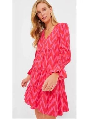 Pomander place pink and red mini dress